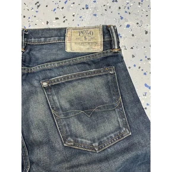 Polo Ralph Lauren Straight Dark Wash Blue Denim Jeans Men's Size 33x30